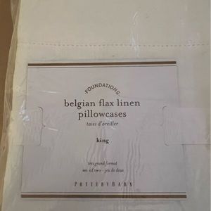 SET OF 2 Belgian Flax King Pillow Cases